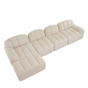 wohnli-moebel-suche-M26162669 Wohnli Möbelsuche - Modulares Sofa aus Granuliertem Fleece mit Ottoman