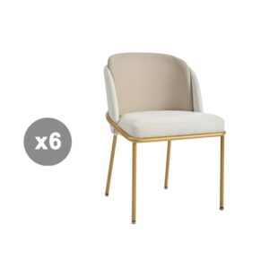 wohnli-moebel-suche-M26163235 Wohnli Möbelsuche - 6er-Set Stühle mit dicker Rückenlehne und Sitz verchromte Metallfüße