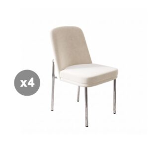 Wohnli Möbelsuche - 4er-Set Esszimmerstühle Velours gepolstert