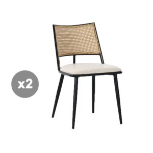 wohnli-moebel-suche-M26163249 Wohnli Möbelsuche - 2er-Set Esszimmerstühle mit Rattan-Rückenlehne