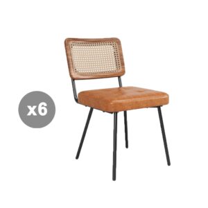 wohnli-moebel-suche-M26163250 Wohnli Möbelsuche - Set mit 6 Esszimmerstühlen mit Rattan-Rückenlehne