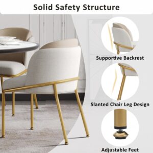 wohnli-moebel-suche-M26163251-1 2er-Set Stühle mit dicker Rückenlehne und Sitz verchromte Metallfüße 55x85x55cm Metall Beige Meubles Cosy Möbel Esszimmermöbel Stühle