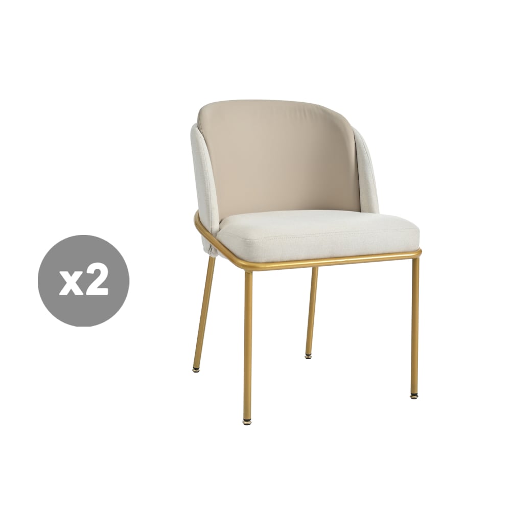 wohnli-moebel-suche-M26163251 Wohnli Möbelsuche - 2er-Set Stühle mit dicker Rückenlehne und Sitz verchromte Metallfüße