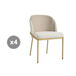 wohnli-moebel-suche-M26163257 Wohnli Möbelsuche - 4er-Set Stühle mit dicker Rückenlehne und Sitz verchromte Metallfüße