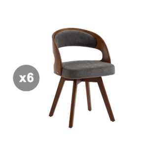 Wohnli Möbelsuche - 6er-Set 360°-Drehstühle mit Rückenlehne und Sitz