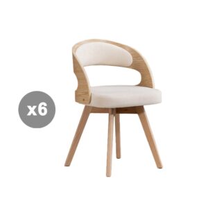 Wohnli Möbelsuche - 6er-Set 360°-Drehstühle mit Rückenlehne und Sitz