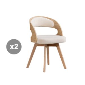 Wohnli Möbelsuche - 2er-Set 360°-Drehstühle mit Rückenlehne und Sitz