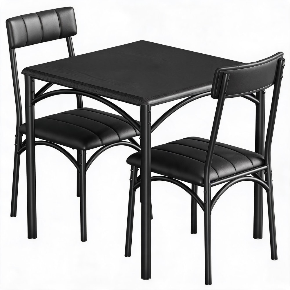 wohnli-moebel-suche-M26164173 Wohnli Möbelsuche - Esszimmer-Set Stahl Holzfaserplatte Esstisch 2 Stühle