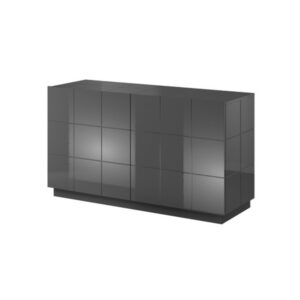 Wohnli Möbelsuche - Glänzendes graues Designer-Sideboard 138 cm mit LED