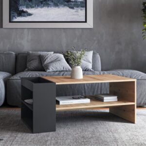 wohnli-moebel-suche-M26164432-1 Couchtisch 100 x 55 cm in Schwarz und Eichenoptik 100x42x55cm Holz Schwarz MSO Möbel Wohnzimmermöbel Couchtische