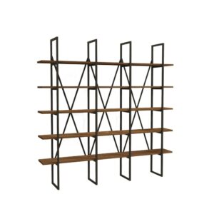 wohnli-moebel-suche-M26164595 Wohnli Möbelsuche - Bücherregal im Industriestil mit 5 Regalen aus Walnussholz und schwarz