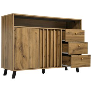Wohnli Möbelsuche - Sideboard aus Holzwerkstoff mit Lamellenfront 120x40x85cm