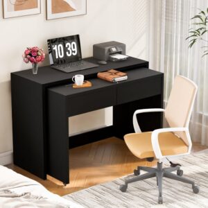 wohnli-moebel-suche-M26165071-1 Schreibtisch aus spanplatte mit rollen 110x40x78 cm schwarz 110x78x40cm Spanplatte Schwarz REDOM Möbel Büromöbel Schreibtische