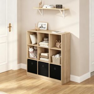 wohnli-moebel-suche-M26165482-1 Bücherregal aus Holzwerkstoff mit 3 Schubladen 80x87x30 cm beige 80x87x30cm Spanplatte Beige REDOM Möbel Wohnzimmermöbel Regale