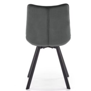 wohnli-moebel-suche-M26165610-1 Dunkelgrauer Samtstuhl mit schwarzem Stahlgestell 61x84x46cm Samt Grau MSO Möbel Esszimmermöbel Stühle