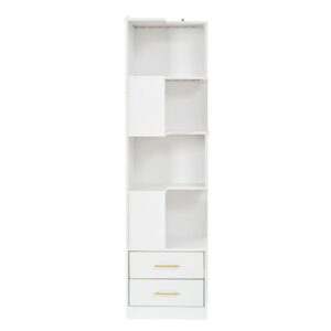 wohnli-moebel-suche-M26166721 Wohnli Möbelsuche - Eckregal aus Spanplatte mit LED und 2 Schubladen 165x45x45 cm