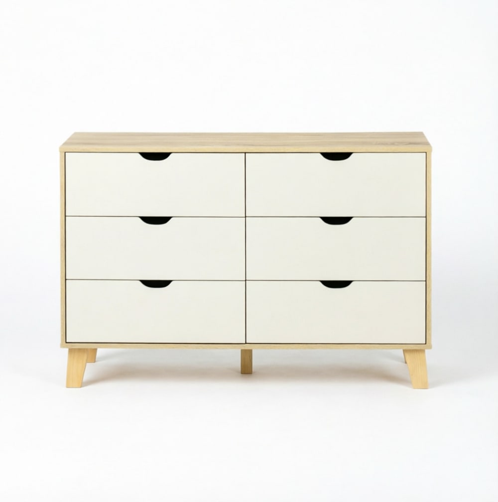 wohnli-moebel-suche-M26166723 Wohnli Möbelsuche - Kommode aus Spanplatte mit 6 Schubladen 120x40x76 cm