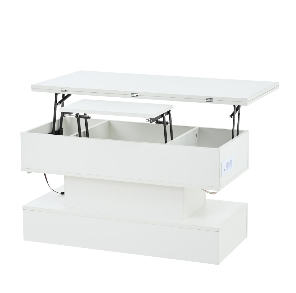 wohnli-moebel-suche-M26166736 Wohnli Möbelsuche - Couchtisch aus Spanplatte mit Hubplatte und LED 100x50x51