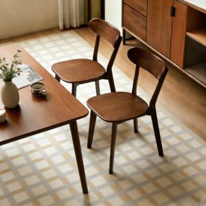 wohnli-moebel-suche-M26166738-1 Set mit 2 Stühlen aus Holz Walnuss gebogene Rückenlehne 50x78x40cm Holz Braun Hauss Spole Möbel Esszimmermöbel Stühle