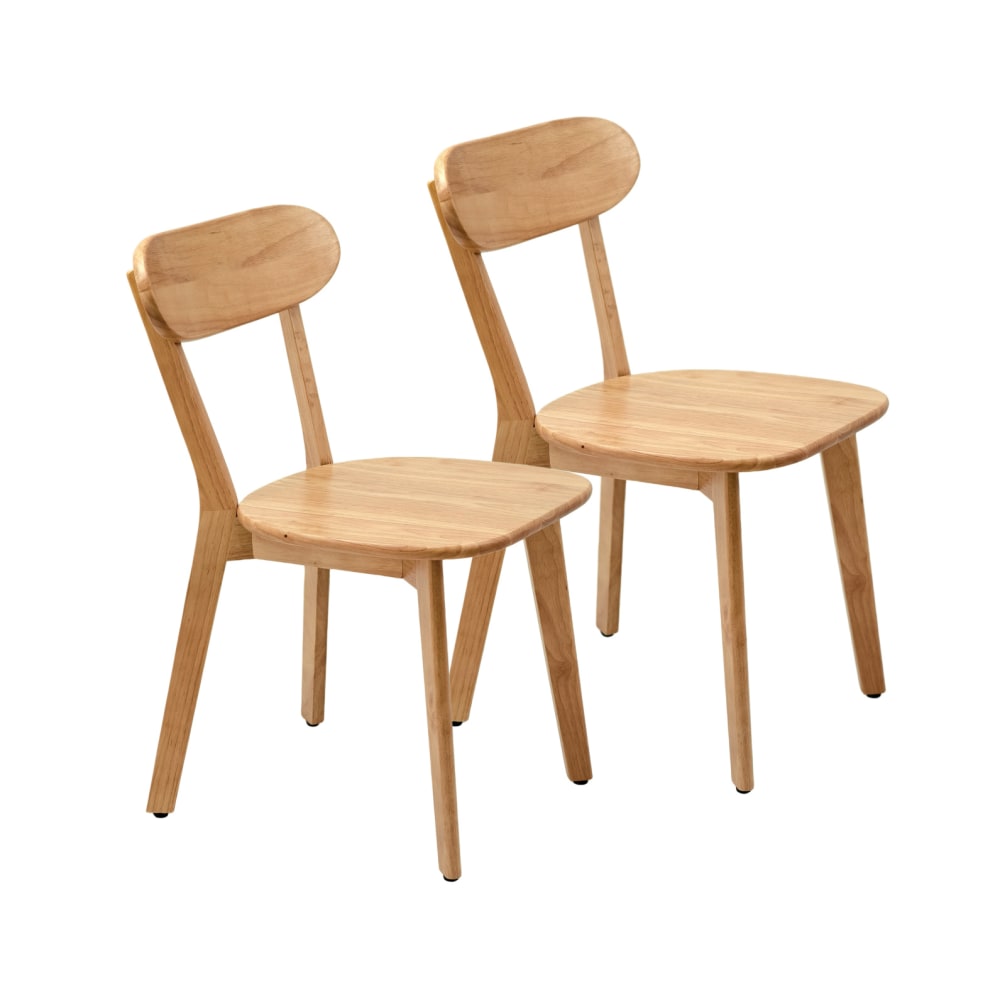 wohnli-moebel-suche-M26166739 Wohnli Möbelsuche - Set mit 2 Stühlen aus Holz hell Holzfarbe gebogene Rückenlehne