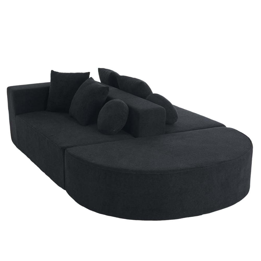 Wohnli Möbelsuche - Modulares Sofa aus Chenille schwarz 263x171x66 cm