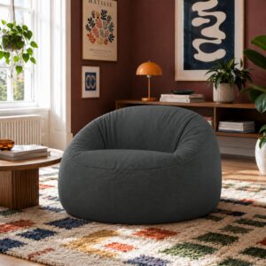 Sitzsack mit abnehmbarem Bezug aus Cord 100 cm grau 100x60x100cm Samt Grau Bananair Sofas und Sessel Sessel, Poufs und Fußbänke Sitzsäcke