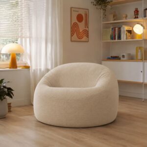 Sitzsack mit abnehmbarem Bezug aus Breitcord 100 cm beige 100x60x100cm Samt Beige Bananair Sofas und Sessel Sessel, Poufs und Fußbänke Sitzsäcke