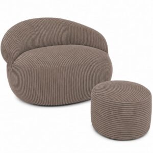 wohnli-moebel-suche-M26166783 Wohnli Möbelsuche - Sitzsack XXL mit abnehmbarem Cordbezug 110x100 cm + Fußhocker braun