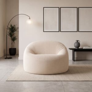 wohnli-moebel-suche-M26166785-1 Sitzsack mit abnehmbarem Bezug aus Breitcord 100 cm weiß 100x60x100cm Samt Weiß Bananair Sofas und Sessel Sessel, Poufs und Fußbänke Sitzsäcke