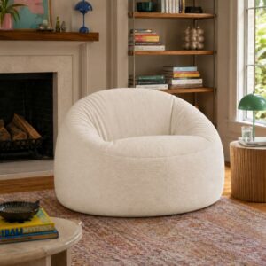 wohnli-moebel-suche-M26166788-1 Sitzsack mit abnehmbarem Bezug aus Cord 100 cm weiß 100x60x100cm Samt Weiß Bananair Sofas und Sessel Sessel, Poufs und Fußbänke Sitzsäcke