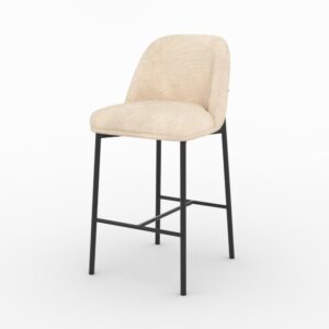 wohnli-moebel-suche-M26166867-1 2er Set Stühle für Kücheninsel 67 cm aus beigem Stoff 45x91x52cm Stoff Beige Maison Pavane Möbel Esszimmermöbel Barhocker