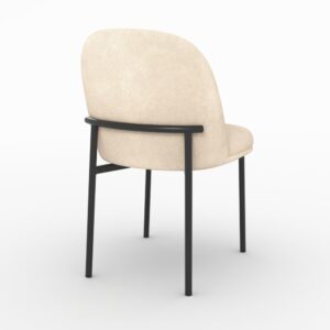 wohnli-moebel-suche-M26166872-1 Set aus 2 Stoffstühlen in Beige mit schwarzen Metallbeinen 49x82x58cm Stoff Beige Maison Pavane Möbel Esszimmermöbel Stühle