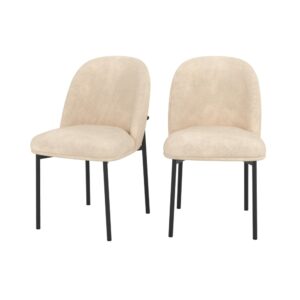 wohnli-moebel-suche-M26166872 Wohnli Möbelsuche - Set aus 2 Stoffstühlen in Beige mit schwarzen Metallbeinen