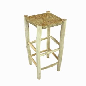 wohnli-moebel-suche-M26167010 Wohnli Möbelsuche - Hoher Hocker mit Sitzfläche aus Naturfaser und Holzbeinen 75cm