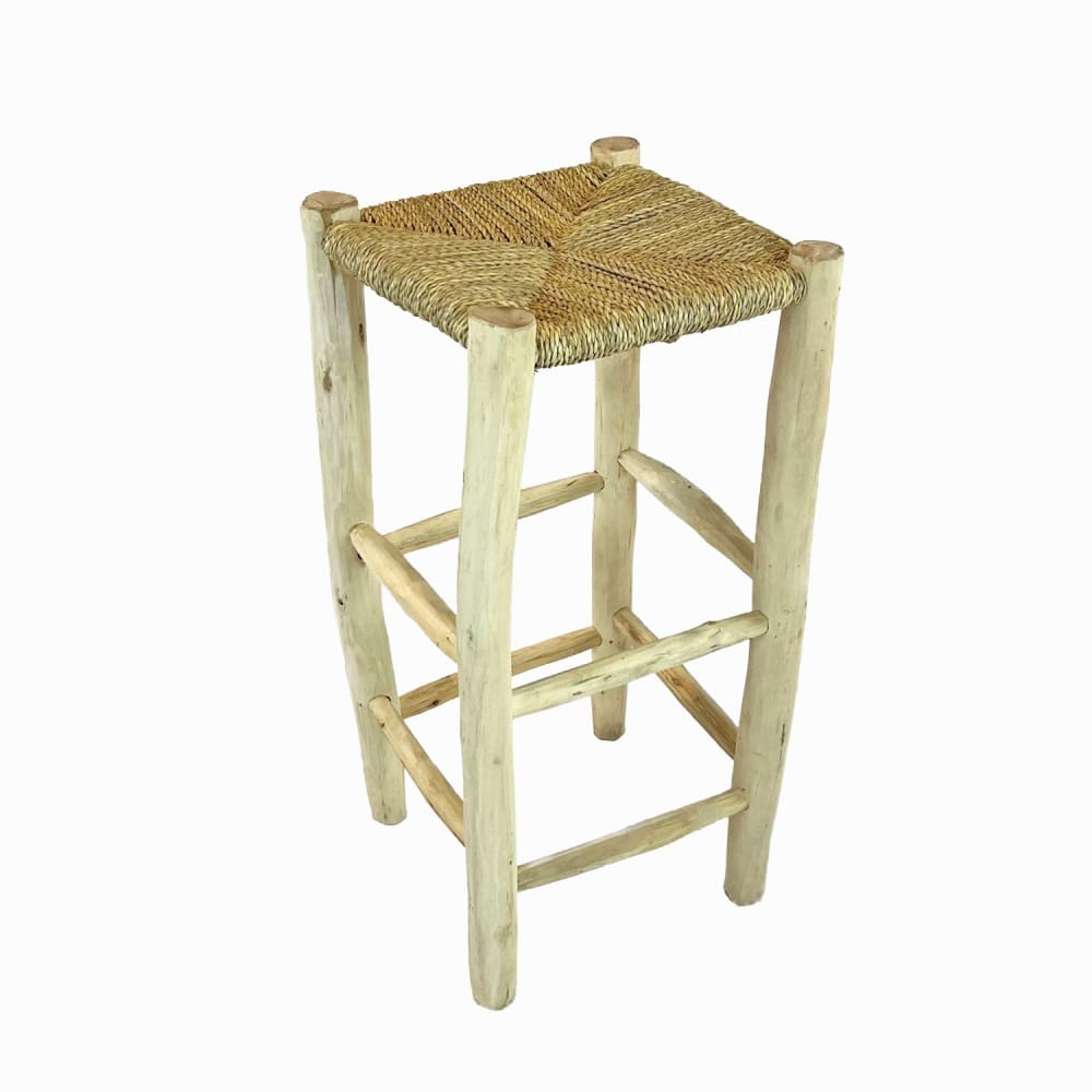 wohnli-moebel-suche-M26167010 Wohnli Möbelsuche - Hoher Hocker mit Sitzfläche aus Naturfaser und Holzbeinen 75cm