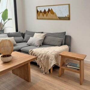 wohnli-moebel-suche-M26167031-1 Beistellbank aus Massivholz mit Ablage in Eichenoptik 42 cm 42x41x26cm Holz Braun NATYAL Möbel Esszimmermöbel Sitzbank und Holzbank
