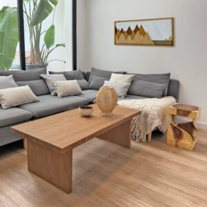 wohnli-moebel-suche-M26167058-1 Rechteckiger Couchtisch aus Massivholz in Eichenoptik 100 cm 100x40x50cm Holz Braun NATYAL Möbel Wohnzimmermöbel Couchtische