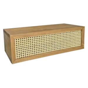 wohnli-moebel-suche-M26167081 Wohnli Möbelsuche - Wandkonsole für den Flur aus Holz und Rattan in Eichenoptik 80 cm