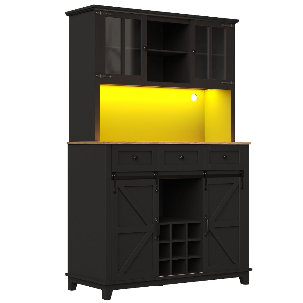 wohnli-moebel-suche-M26167357 Wohnli Möbelsuche - Multifunktions-Küchenvitrine (180 cm) mit LED-Beleuchtung