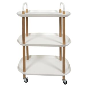 wohnli-moebel-suche-M26167422 Wohnli Möbelsuche - Rollwagen 3 Etagen Holzoptik und Weiß H81 cm