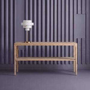 wohnli-moebel-suche-M26167424-1 Konsole mit doppelter Ablage aus massivem Kiefernholz 150x78x35cm Holz Braun Signature Möbel Wohnzimmermöbel Konsolentische