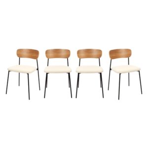 wohnli-moebel-suche-M26167497 Wohnli Möbelsuche - Set aus 4 Stühlen aus Bouclé-Stoff in Écru B46 cm - Beige