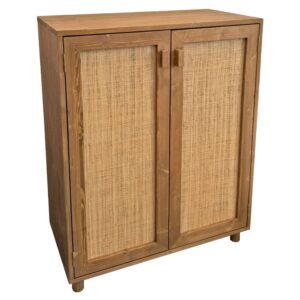 wohnli-moebel-suche-M26167514 Wohnli Möbelsuche - Sideboard aus Massivholz in Eichenoptik mit Türen aus Naturraffia 80cm
