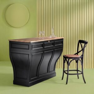 wohnli-moebel-suche-M26167517-1 Verkaufstheke aus massivem Akazienholz 150x100x60cm Holz Schwarz Signature Möbel Esszimmermöbel Sideboards, Highboards & niedrige Anrichten