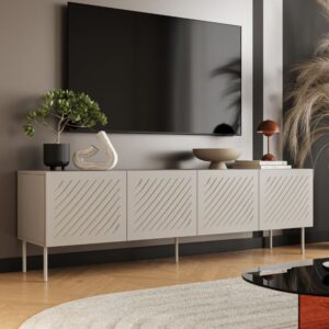 Beiges Design-TV-Möbel   4 Türen   200 cm 200x60x200cm Holz Beige MSO Möbel Wohnzimmermöbel TV-Möbel