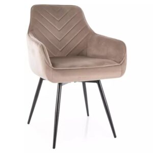 wohnli-moebel-suche-M26168207 Wohnli Möbelsuche - Beiger „Songy“-Stuhl aus gestepptem Polyester-Samt