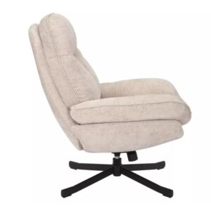 Um 360° drehbarer Sessel aus weichem Polyester-Stoff in Beige 90x101x77cm Stoff Beige MSO Sofas und Sessel Sessel, Poufs und Fußbänke Sessel