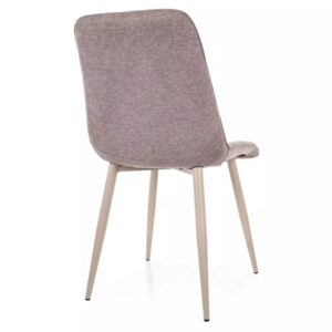 wohnli-moebel-suche-M26168319-1 Stuhl aus beigem Polyester-Stoff mit Stahlgestell in Kaschmir-Optik 49x88x50cm Stoff Beige MSO Möbel Esszimmermöbel Stühle