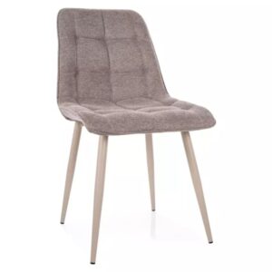 wohnli-moebel-suche-M26168319 Wohnli Möbelsuche - Stuhl aus beigem Polyester-Stoff mit Stahlgestell in Kaschmir-Optik