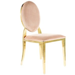 wohnli-moebel-suche-M26168321 Wohnli Möbelsuche - Designerstuhl aus beigem Polyester-Samt mit goldfarbenem Stahlfuß